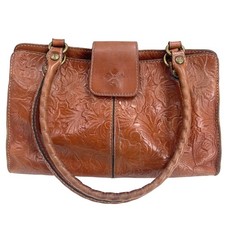 Patricia Nash Rienzo Tooled Floral Leather Satchel Shoulder Bag Purse