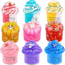 9 Pack Slime Kit, with 3Jelly Cube Crunchy and 3 Cloud and 3 Butter Slime for Gi
