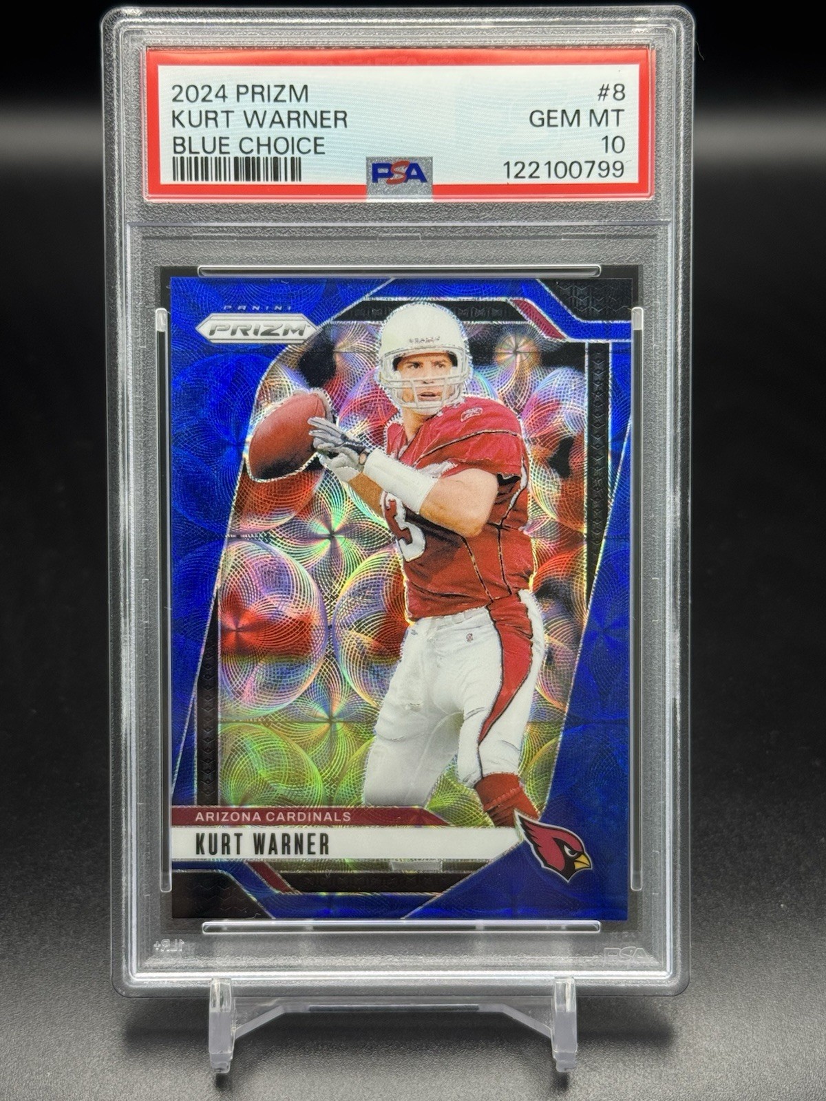 2024 Panini Prizm Choice Kurt Warner Blue Prizm #11/14 PSA 10 #8 Cardinals HOF