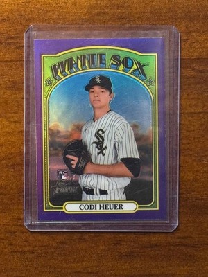 2021 Topps Heritage High Number - Codi Heuer #555 Chrome Purple (RC) White Sox