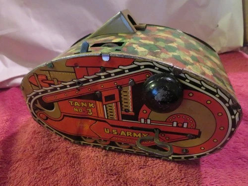 VINTAGE MARX TIN WIND UP US ARMY TANK NO.3 SELLING AS IS FOR PARTS
