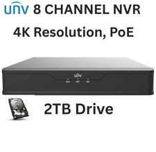 Uniview NVR301-08X-P8/2TB 8 Channel NVR 80Mbps Max Throughput - 2TB 8x Port PoE