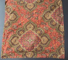 RARE Ralph Lauren 1 Equestrian EURO PILLOW SHAM Paisley Green Red Brown