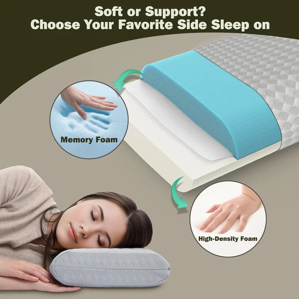 Memory Foam Travel Pillow - Portable Compressible Camping Pillow for Comfort