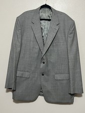 Lauren Ralph Lauren Gray Herringbone 50L Suit Jacket Blazer 100 Worsted Wool
