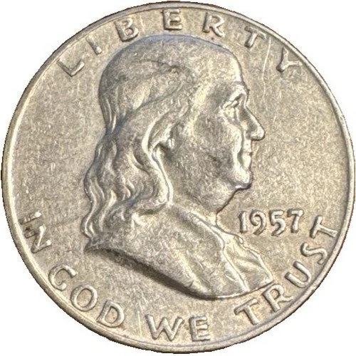 1957-D Franklin 50¢ ✔ Extra Fine Condition ✔ 90% Silver