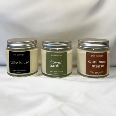 Warm Serenity Set - Natürliches Sojawachs Trio in Öko Gläsern, perfektes Geschenkset