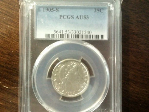 1905-S Barber Quarter PCGS AU-53