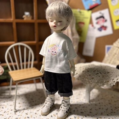 1/6 Blue/black Pants Loose Patchwork Denim Trousers For BJD Doll Clothes