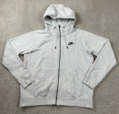 Nike Hoodie Womens Medium Gray Sportswear Essential Fleece Full Zip BV4122-051