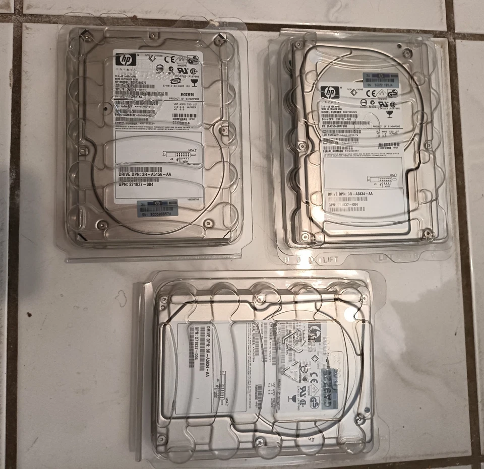 HP 72GB 73GB 10K RPM SCSI Hard Drive 2x BD07285A25 1x BD07288277 3 pack - Image 2 of 3