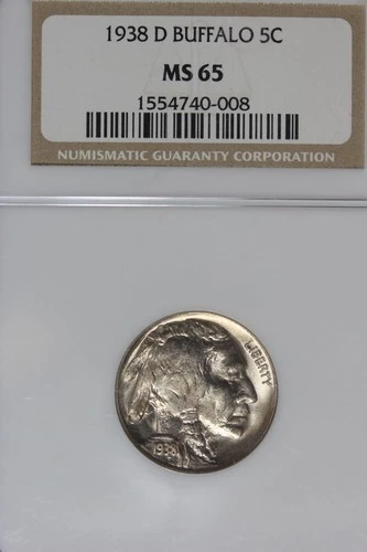 1938 D NGC MS65 BUFFALO NICKEL #B51927