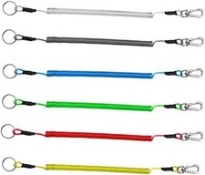 6PCS Coiled Fishing Tools Lanyard Retractable Safty Tethers?Safety Rope,Fishi...