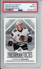 2023 UPPER DECK SP AUTHENTIC #FF-1 CONNOR BEDARD FRESHMAN FOCUS RC ROOKIE PSA 8