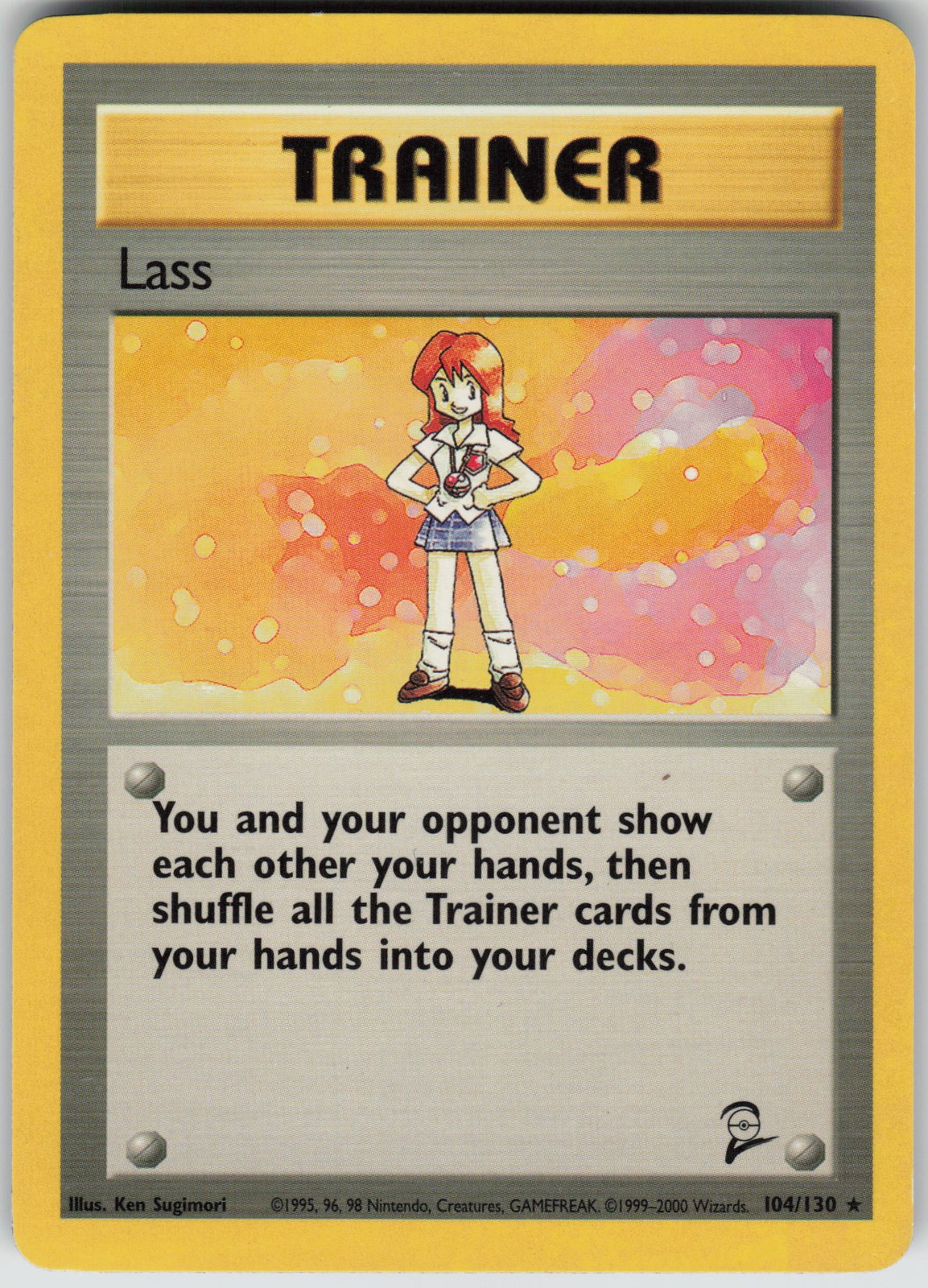 Lass Rare Normal Base Set 2 104/130 Pokemon card LP