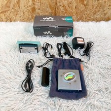 Sony MZ-E505 Portable MD Player Walkman Silver Tested Working AA Battery Japan