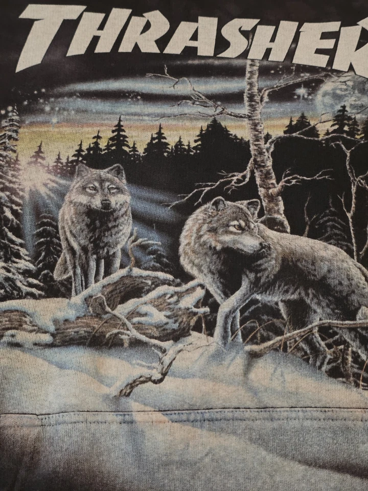 Sudadera con capucha para hombre RARA Thrasher x The Mountain "Find 13 Wolves" XL Foto 4 de 4