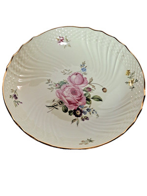 M25-1-1 ROYAL COPENHAGEN Fußschale 910/ 532 Korbrand Blumenmuster 1.Wahl 1956