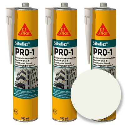 Dichtstoff für Hochbaufugen Sikaflex PRO-1 Uniweiß, 3 Kartuschen a 300 ml
