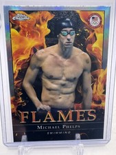 2024 Topps Chrome U.S. Olympics MICHAEL PHELPS Flames Insert Card #F-9