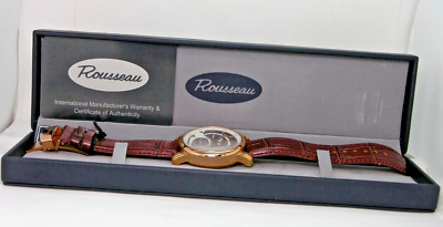 NEW ROUSSEAU AUTOMATIC MECHANICAL POWER RESERVE BROWN DIAL  display picture 1