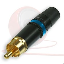 Rean Phono RCA Connector. NYS373-6. Male Jack Plug. Blue Marking. Amp, Aux, CD