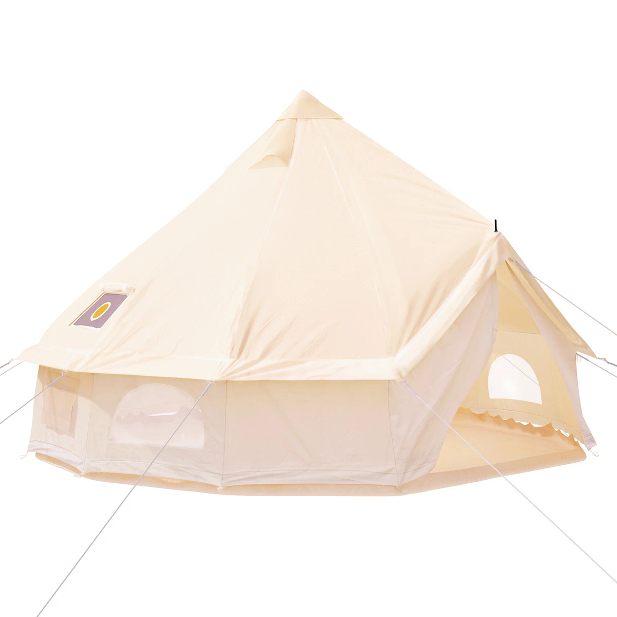 VEVOR 3m Bell Tent Canvas Tent Waterproof Outdoor Glamping Tent W/ Stove  Hole | eBay