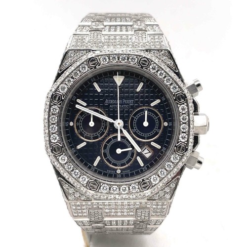 Audemars Piguet Royal Oak 39 mm Blue Dial Chrono Stainless Dia...