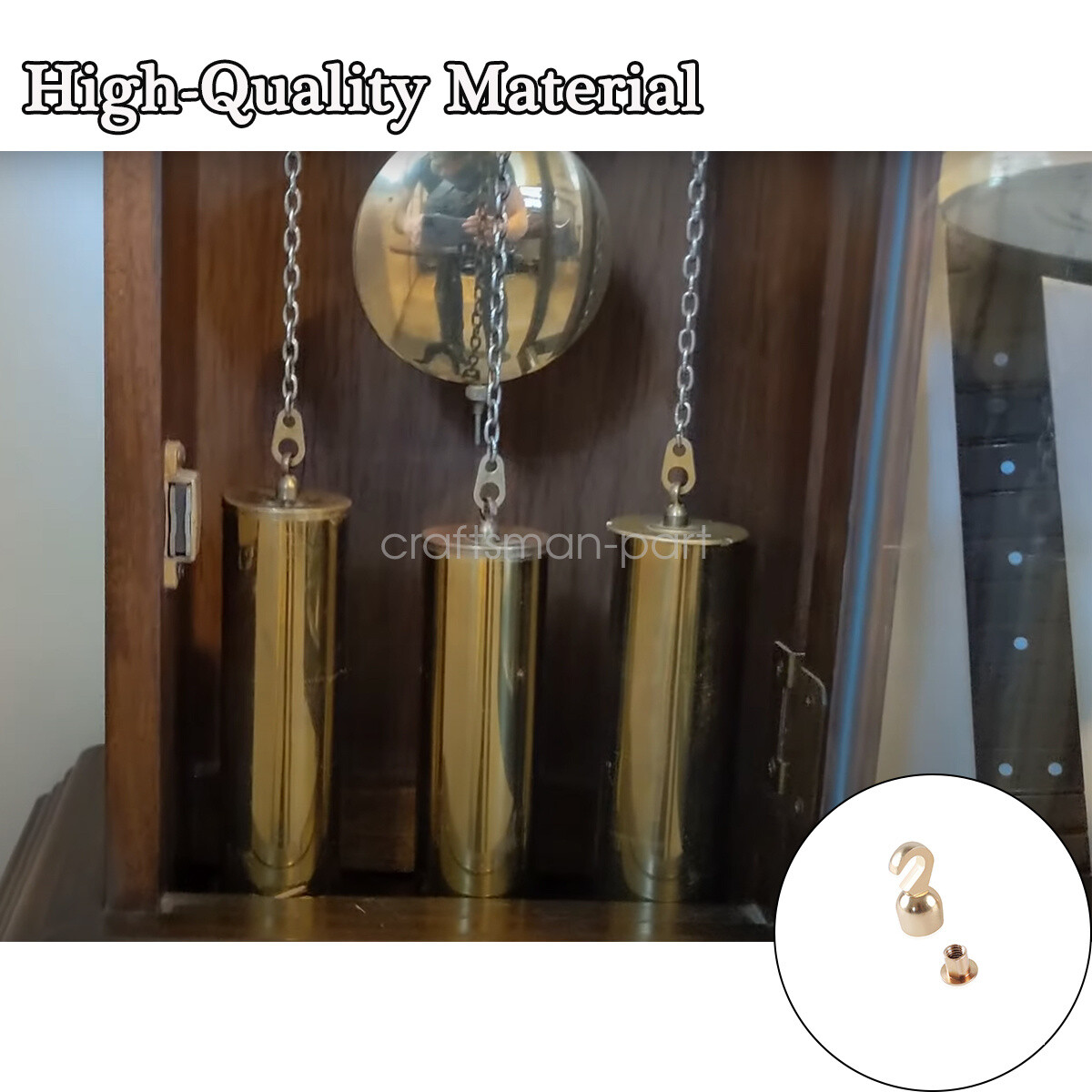 Long Case Clock Chain End Hook In Brass 8 Day Weight Spare Parts - Foto 10