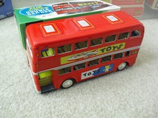 Vintage 1960s China Tin Friction Double Decker Bus NIB MF 844