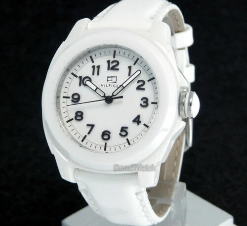 ✅ Totalmente Nuevo TOMMY HILFIGER 1781182 DAMAS CERÁMICA BLANCA 36mm 70% Descuento Foto 4 de 4