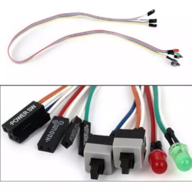60cm ATX Power ON/OFF & Reset Schalter +2x Power LED HDD PC Desktop Computer Kabel