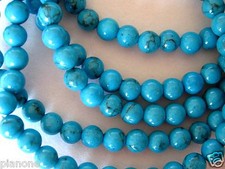 5mm Turquoise Bead Stretch Bracelet 5 Individual Strands Mix Match Blue 7.5-8"