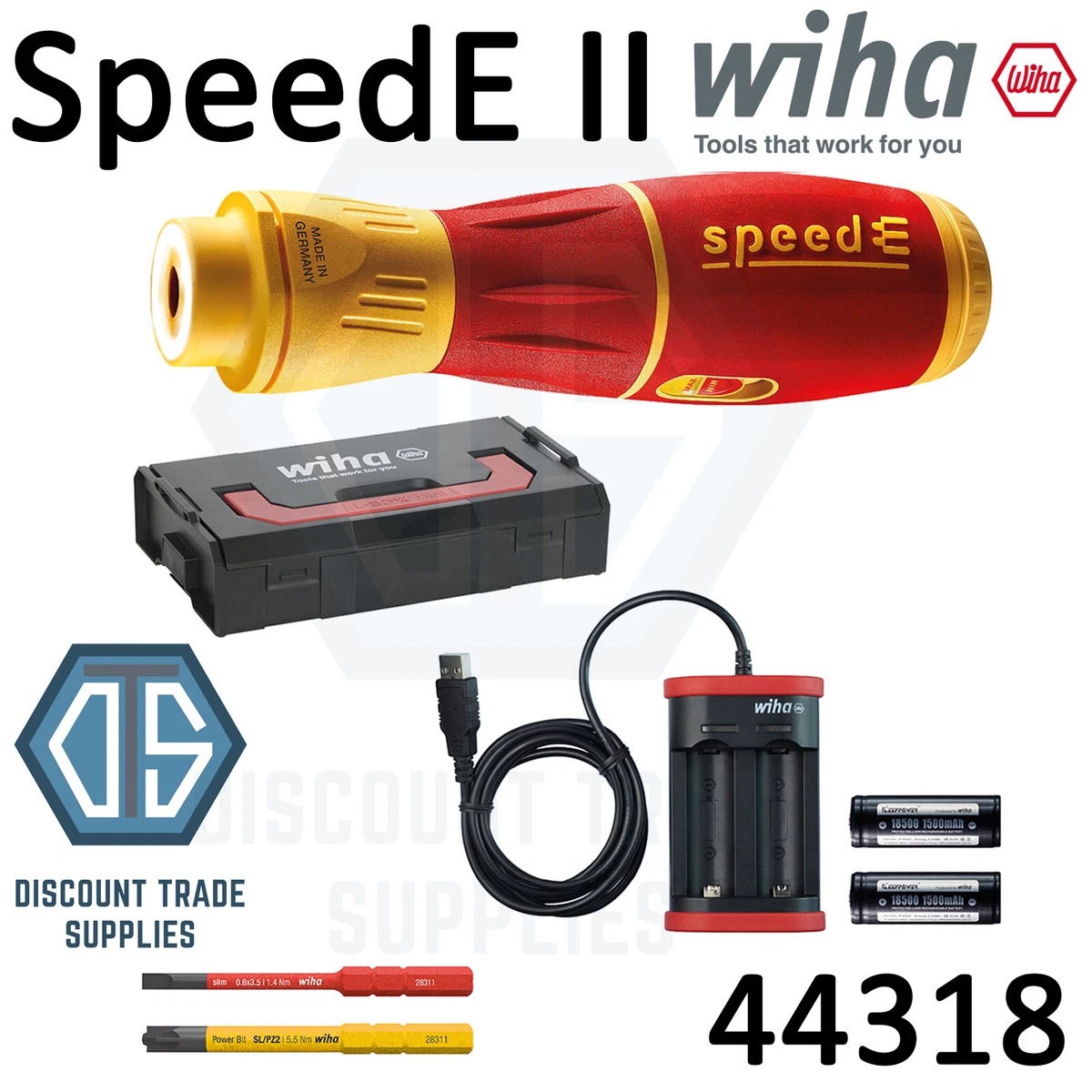 Wiha 44318 New SpeedE 2.0 VDE Insulated Electric Power Screwdriver