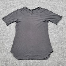 Lululemon Shirt Womens 6 Black Athletic Performance Tee Workout Running Gym A1