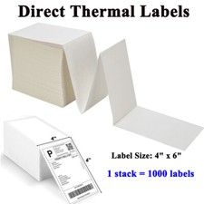 1000 Fanfold Label 4"x 6" Direct Thermal Shipping Labels for Zebra Rollo Printer