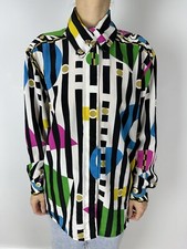 louis feraud vintage Size 12 multi color shirt Stripe Abstract Polyester