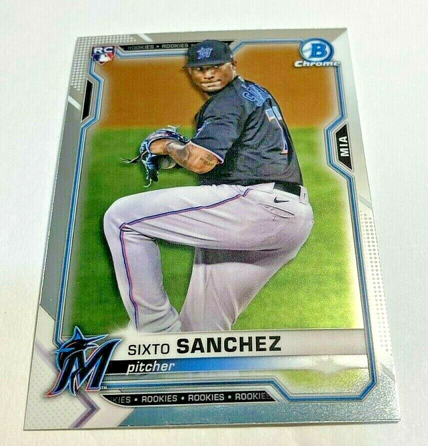 2021 Bowman Chrome Baseball #78 Sixto Sanchez RC Rookie Miami Marlins