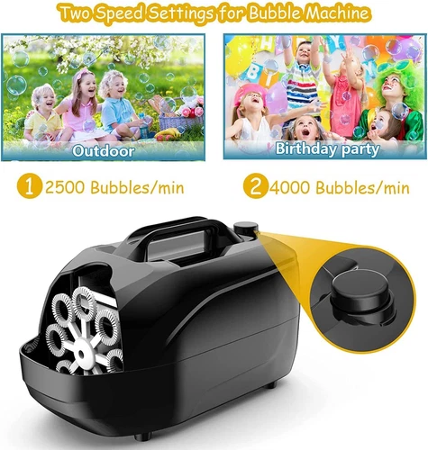 Electric Bubble Machine 2 Speed Bubble Blower for Kids Parties Weddings Outdoor - Picture 6 of 13