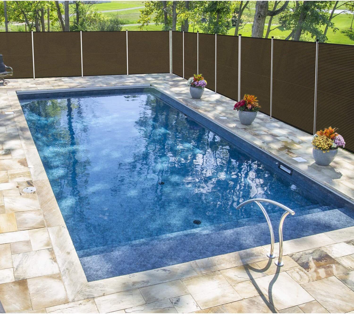 Brown 6ft Removable Pool Fence Swimming Pool Security Fence for In