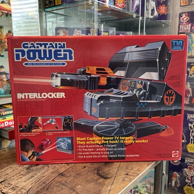 Vintage Mattel Captain Power Interlocker Actionfigur Fahrzeug Neu Sealed Retro