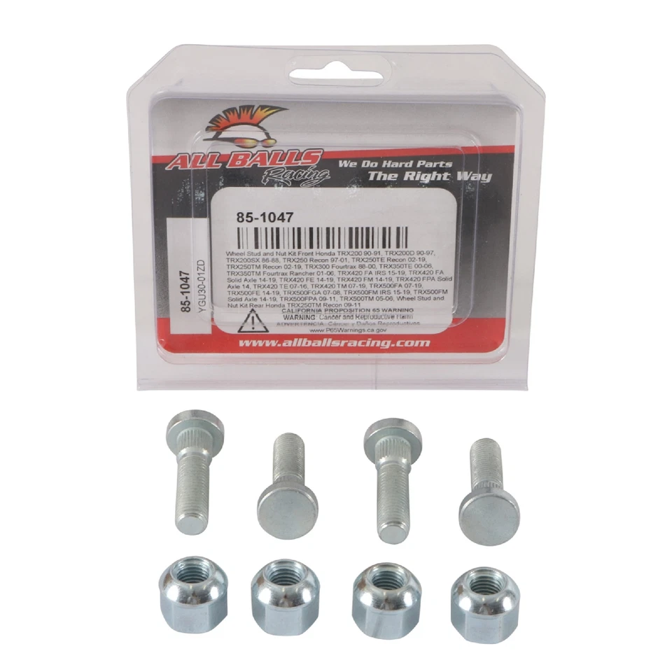 New All Balls Wheel Stud and Nut Kit 85-1047 for Honda TRX 500 FE 14 15 16 17 - Image 3 of 4