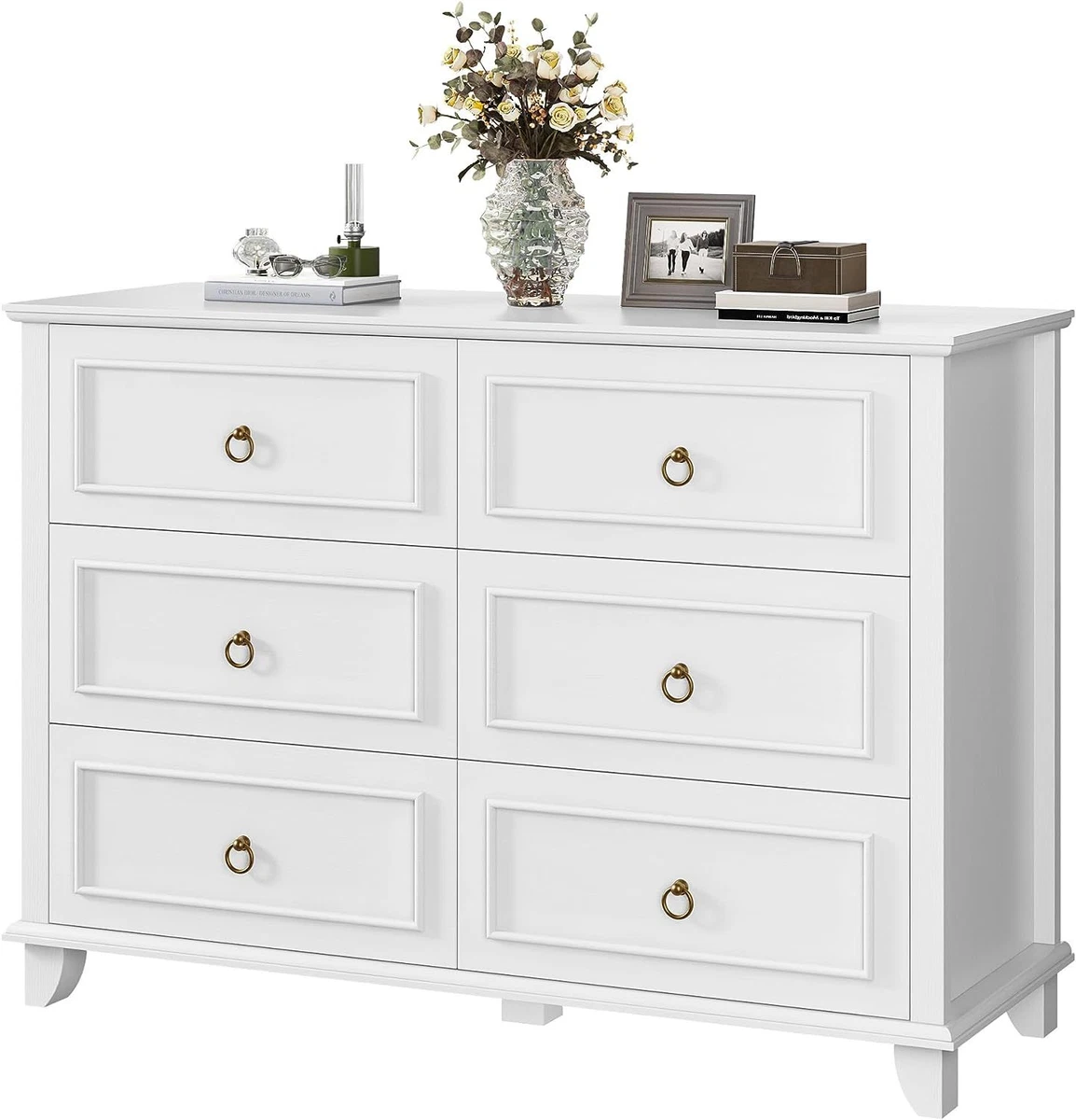  HOSTACK Modern 3 Drawer Dresser, Wood Chest of Drawers