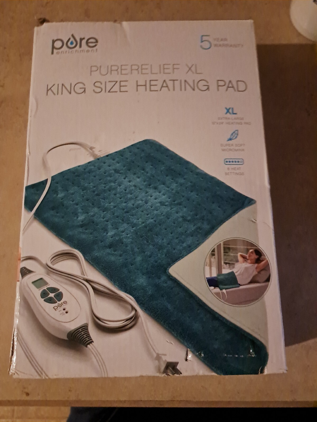 Pure+Enrichment+PureRelief+XL+King+Size+Heating+Pad++Turquoise+Blue for sale online eBay