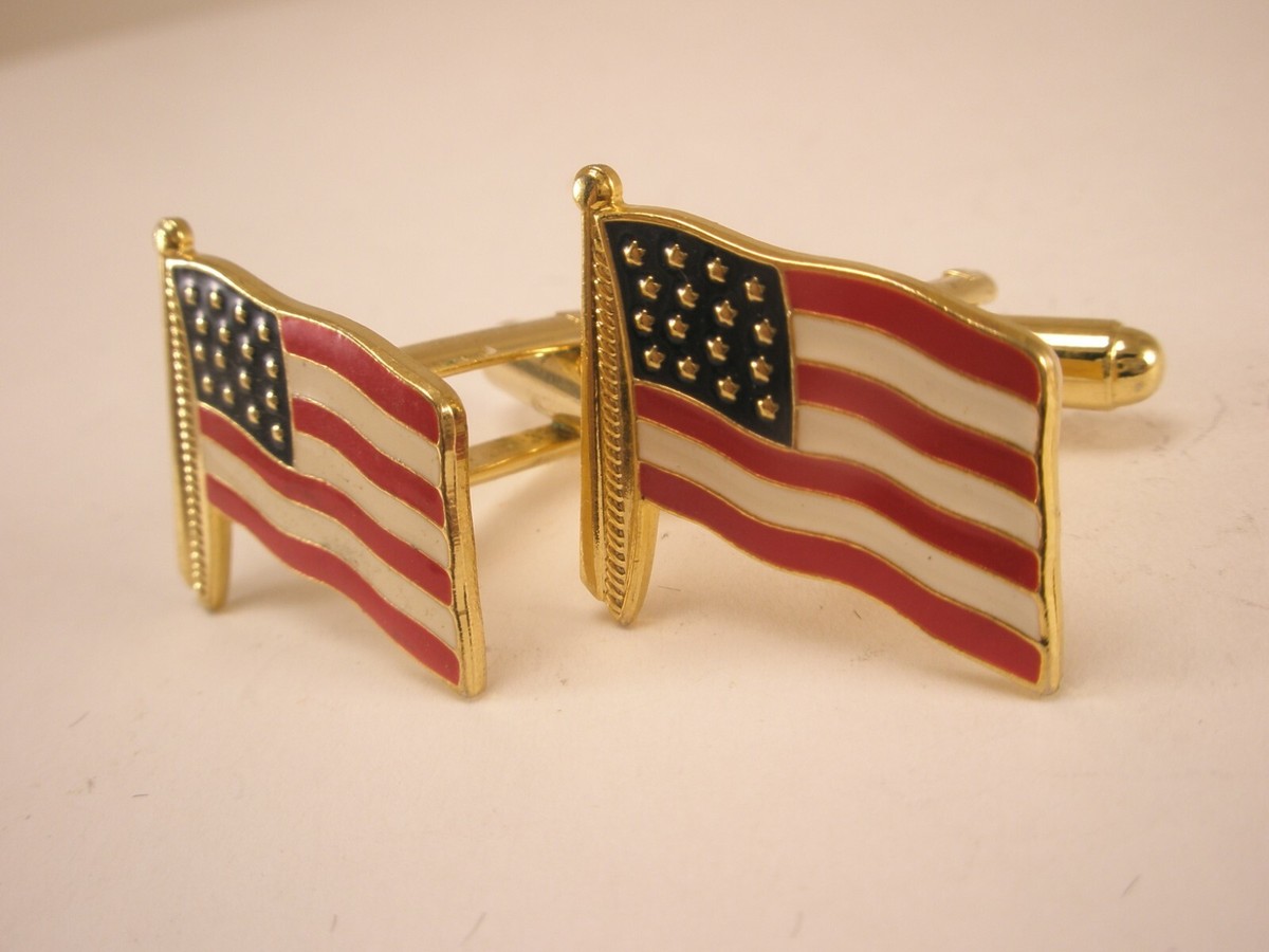 American US Flags Vintage Cuff Links old glory red white blue uncle sam View 5