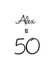 50th birthday cookie Stamp Number 50 add Custom Name Nifty 50