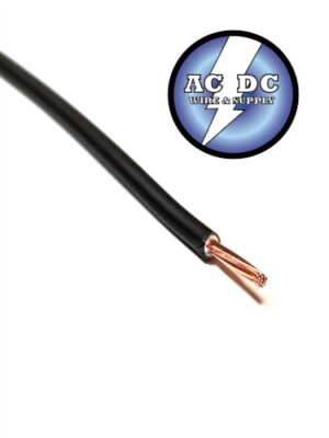 BLACK 8 GAUGE GXL AUTOMOTIVE HIGH TEMP COPPER WIRE - 10 FEET 