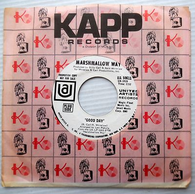 MARSHMALLOW WAY Rock promo 45 GOOD DAY b/w MUSIC MUSIC vg++ condition UA   F1345