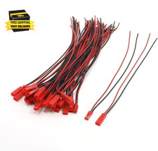 10 Pairs JST 2 Pin 200Mm Male Female Connector 22AWG Red and Black Wire for RC P
