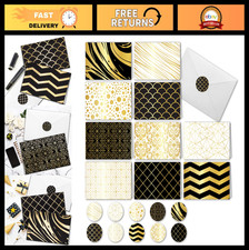 50 Blank Greeting Cards Envelopes - 4x6 Assorted Note Cards, 10 Elegant Desig